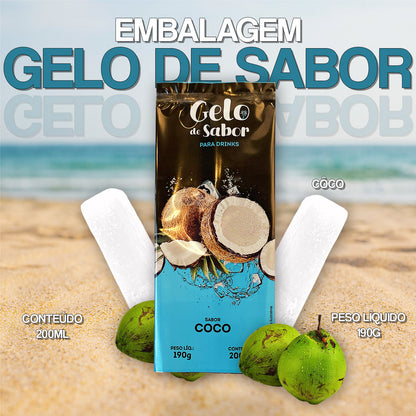 Embalagem para Gelo de Saborizado - Sabor Côco Verde