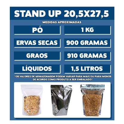 Saco Stand Up Pouch Metalizado  20,5x27,5 cm