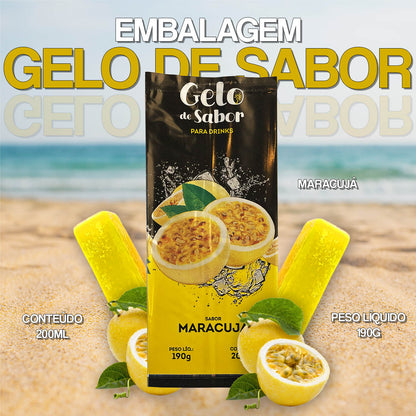 Embalagem para Gelo de Saborizado - Sabor Maracujá