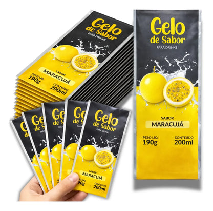 Embalagem para Gelo de Saborizado - Sabor Maracujá