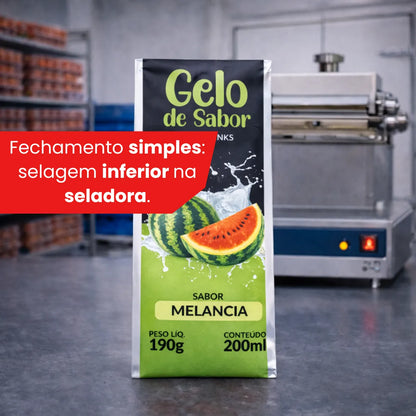 Embalagem para Gelo de Saborizado - Sabor Melancia